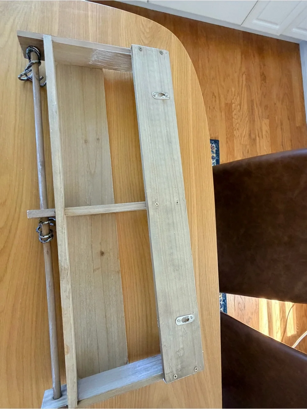 wooden book rack with hooks